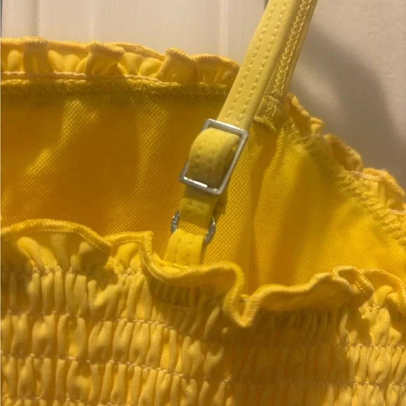 Yellow Smocked Kid’s Bathing Suit Top - Picture 3 of 6